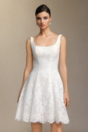 Tutuni Lace square-neck halter mini dress